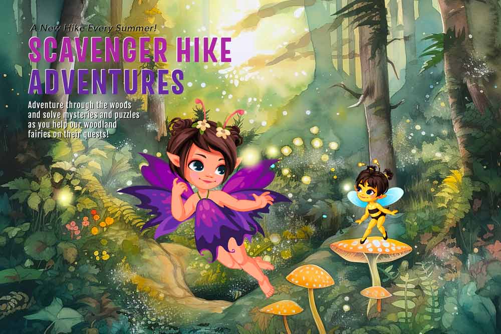 Adventure through our hiking trails and solve puzzles and mysteries on our Fairy Adventure Hikes.