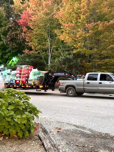Bringing in supplies during the rebuilding efforts post-Helene.